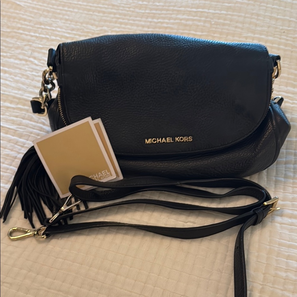 Michael Kors Black Crossbody Bag with Gold Branding